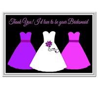 Bridesmaid Acceptance Card - Thank You for Asking me - Special Thanks & Appreciation for Bride from Bridesmaid - Unusual Beautiful - Quality Wedding Keepsake - Bride and Bridesmaids Silhouette