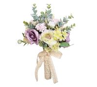 Bridesmaid Bouquet Handmade Centerpiece Artificial Flowers for Wedding Decor Type D Green 25x35 cm