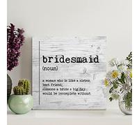 Bridesmaid Definition Wood Signs Bridesmaid Definition Typography Wooden Sign Motivational Wall Decorations for Living Room Rustic Wall Art Kitchen Wall Hanger Retro Decoration Sign Gift 8x8in