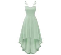 Bridesmaid Dress Hi Low Dress for Women Spaghetti Strap Cocktail Swing Beach Gown YIAX201 Light Green UK12