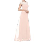 Bridesmaid Dresses for Women UK Sale Clearance Lacey Neckline Open Back Ruched Style Autumn Dresses Women's Sleeveless Round Neck Long Lace Prom Dress Long Formal Evening Dresses Wedding Guest Dress
