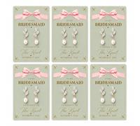 Bridesmaid Earrings Gift for Women, To My Bridesmaid I Couldn't Tie The Knot Without You Pearl Drop Jewelry, Sage Green Wedding Proposal Keepsake, Shower Present, Maid of Honor Accessory, M, Zinc, No