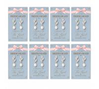 Bridesmaid Earrings Gift for Women, To My Bridesmaid I Couldn't Tie The Knot Without You Pearl Drop Jewelry, Proposal Keepsake, Wedding Party Present, Maid of Honor Shower Accessory, M, Zinc, No