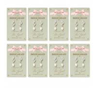 Bridesmaid Earrings Gift for Women, To My Bridesmaid I Couldn't Tie The Knot Without You Pearl Drop Jewelry, Sage Green Wedding Proposal Keepsake, Shower Present, Maid of Honor Accessory, M, Zinc, No