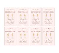 Bridesmaid Earrings Set of 4/6/8 Gold Pearl Drop Dangle Earrings for Women Bridesmaid Proposal Gift Wedding Party Present I Cant Say I Do Without You Card Bridal Shower Wedding Day Thank You Ready to
