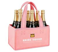 Bridesmaid Gift & Bride to Be Gifts, Reusable Bride Gift Bag 6 Pack Beer Carrier, Team Bride Hydration Station Drink Tote, Will You Be My Bridesmaid Favor Bag for Bridesmaids Bachelorette Party