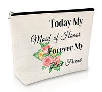 Bridesmaid Gift Wedding Gifts for Maid of Honour Makeup Bags Wedding Proposal Gift Bridal Shower Gifts Thank You Gifts for Bridesmaid Friend Gift Travel Cosmetic Pouch Bridesmaid Proposal Gift