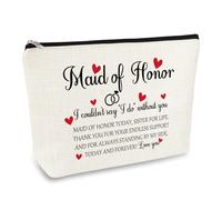 Bridesmaid Gifts Makeup Bag Maid of Honor Gift from Bride Cosmetic Bag Bridal Shower Gifts for Sister Wedding Day Bachelorette Party Gift for Matron of Honor Bridesmaid Zipper Pouch