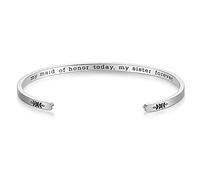Bridesmaid Gifts My Maid Of Honor Today My Sister Forever Bracelets For Bridesmaids Cuff Bracelet Proposal Gift For Bridal Party Women Wedding Keepsake For Sister Friends