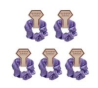 Bridesmaid Hair Scrunchies Elastic Satins Scrunchies Bridal Shower Wedding Hair Rope Scrunchy Women Ponytail Holder 5PCS