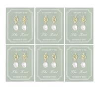 Bridesmaid Pearl Drop Earrings Gifts Set, I Couldn’t Tie The Knot Without You Pearl Earrings for Women, Bridesmaid Proposal Gift Sets of 4 6 8, Metal, Pearl