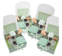 Bridesmaid Proposal Gifts, Maid of Honor Gift Includes Wedding Gift Box Jewelry Box Makeup Bag Bracelet Foam Flower Invited Card Glasses Cup Hair Tie for Bridal Shower Bachelorette Party, Green 4sets