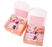 Bridesmaid Proposal Gifts, Maid of Honor Gift Includes Wedding Gift Box Jewelry Box Makeup Bag Bracelet Foam Flower Invited Card Glasses Cup Hair Tie for Bridal Shower Bachelorette Party, Pink 2sets