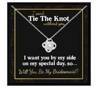 Bridesmaid Proposal Necklace Gift - I Can’t Tie The Knot Without You - Elegant Bridal Jewellery with Message Card - Wedding Day Gift for Bridesmaids - Bridesmaid Gift Jewellery