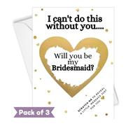 Bridesmaid proposal scratch off cards: “Will you be my bridesmaid” - Surprise Novelty reveal scratchcards & envelopes (3 Pack: 3 x Bridesmaid)