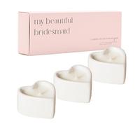 Bridesmaid Scented Candles 3 Pack Heart Peony, Lychee and Rose Scent with 4 Hour Burn Time - Wedding Thank You Gift