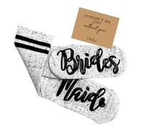 Bridesmaid Socks Hen Party Crew 6 Pack - Grey One Size
