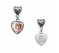 Bridesmaid Thank You Gift Bracelt Charm compatible with Pandora Bracelets, Personalized Bridesmaid Proposal, Flower Girl Thank You Present with Engraving on the Back