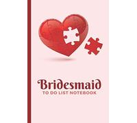 Bridesmaid To Do List Notebook: Puzzle Pieces Red Heart on Blush Pink - Abstract Modern Art Theme / Checklist Planner / Event Planning Journal To ... Bridesmaid from Bride / Cute Card Alternative