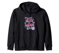 Bridesmaid Wedding Party In My Maid of Honor Soft Aesthetic Zip Hoodie