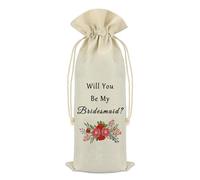 Bridesmaid Wine Bag Bridesmaid Proposal Gifts Wedding Bachelorette Party Gift for Friends Sister Bestie Maid of Honor Wine Bags with Drawstring Wine Bottle Bags Bridal Shower Engagement Gift