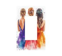 Bridesmaids Backs Watercolor Colorful Dresses Light Switch Wall Plate Faceplate Cover Single Rocker 1 Gang Decorator Outlet Receptacle Covers for Home Kitchen Room Bathroom Decor