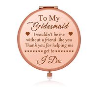 Bridesmaids Gifts from Bride Wedding Gift for Best Friends Sister Rose Gold Compact Mirror Thank You Gift for Bridesmaids Wedding Engagement Gifts Bridal Shower Gifts Bachelorette Bridal Party Gifts