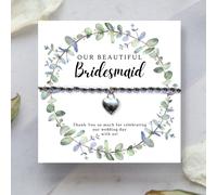 Bridesmaids Heart Bracelet & Eucalyptus Thank You Card