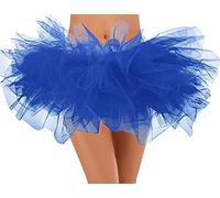 Bridesmay Halloween Tulle Skirt Women Mini Cosplay Party 50s Vintage Tutu Ballet Bubble Dance Girls Skirts RoyalBlue S-M