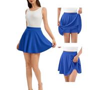 Bridesmay Women's Flowy Short Skater Skirts, High Waist Casual Mini Skirt, Pleated Basic A-line Flared School Skorts UK Royal Blue XXL