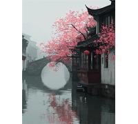 Bridge Architecture Painting by Numbers for Adults, DIY Paint by Numbers, Craft for Adults Art Painting Kit, Acrylic Pigment Drawing, Christmas Gifts Home Decorations 12x16in (Without Frame) s0ji-117