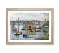 Bridge At Argenteuil By Claude Monet Classic Painting Framed Print | A3 Oak Framed Wall Art | Ready to Hang | Classic Cityscape Picture | Living Room Bedroom Lounge Office