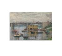 Bridge at Argenteuil By Claude Monet Poster Print Photo Art Painting Canvas Home Decorative Bedroom Modern Decor 20x30inch(50x75cm)