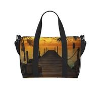 Bridge at Dusk Print Duffle Bag for Travel Foldable Carry-On Travel Bag, Luggage Flight Bags Weekend Bag for Women and Men