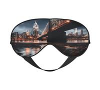 Bridge at Night Sleep Mask for Women & Men - Double-Sided Eye Mask with Adjustable Strap, Soft Silky Feel, Light-Blocking & Breathable for Travel, Nap, Shift Work, Yoga