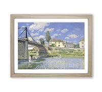 Bridge At Villeneuve La Garenne By Alfred Sisley Classic Painting Framed Print | A3 Oak Framed Wall Art | Ready to Hang | Classic Cityscape Picture | Living Room Bedroom Lounge Office