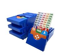 Bridge Boxes with Plastic Cards Bridge Bidding Boxes Premium Bridge kit Bidding Device,Blue (Set of 4)