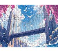 Bridge Cherry Blossoms Puzzle - 5000 Piece Jigsaw Puzzles for Adults - The Back Features Printed Letter Guides - and The Pieces fit Together Snugly - Wooden Puzzles for Adults 61.6 X 41.5 Inch s7h-491