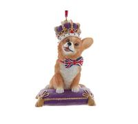 The Bridge Collection Queen's Corgi on Pillow Ornament - Royal Pembroke Welch Corgi Ornament for Holiday Decor - Queen's Dog Christmas Tree Ornament