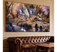 Bridge Diamond Art 28x16Inch Large Diamond Painting Kits for Adults, Crystal Art Painting Kits Houses, DIY Crafts Embroidery Cross Stitch Set wiht Full Round Accessories, Home Wall Decor Gifts O-113G