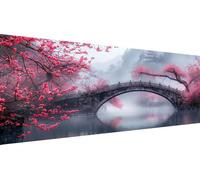 Bridge Diamond Art Cherry Blossoms Diamond Painting Kits Adults, DIY Full Drill Cross Stitch Kits, Crystal Art Kit for Home Wall Decor, Creative Hobby Gift & Stress Relief, 50x100cm 20x40 Inch Y1-205