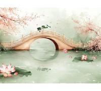 Bridge Diamond Art Kits for Adults & Beginners, DIY Full Drill Sequin Gem Art Painting, Lotus, for Leisure Time, Ideal Birthday Christmas Gifts for Women Men, Wall Decor 16x24inch No Frame qo-514