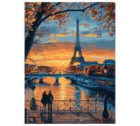 Bridge Diamond Painting Kits for Adults, 5D Full Drill Eiffel Tower Diamond Art Kits Adults/Beginners, DIY Crystal Art Painting Canvas Pictures Arts and Crafts, Home Wall Decor Gifts 16x25 inch L-Y712