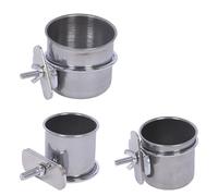 Bridge Feeding Cup Toy For Bird Parrots Parakeets Cockatiel Conure Pet Bird Cage Cup Bowl Stainless Steel