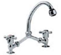 BRIDGE KITCHEN ADJUSTABLE TRADITIONAL MIXER COMBINE MIX HOT COLD BASIN TAP - T3