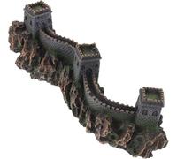 Bridge of China Resin Aquarium Decoration Miniature Castle Sculpture for Fish Tank, Chinese Landscape Ornament 22.5x7.5x7.5cm