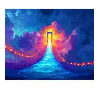 Bridge of Life Paint by Number for Adults,Frameless DIY Oil Painting Kits on Canvas with Paint Brushes and Acrylic Pigment Art Painting for Home Decor Gift 30x40 cm