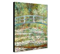 Bridge Over A Pond Of Water Lilies by Claude Monet - Wrapped Framed Canvas Wall Art - Various Sizes (A2 [61cm x 41cm])