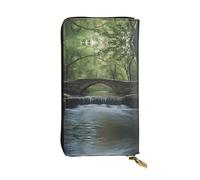Bridge over the River Long leather wallet, portable credit card holder, zippered coin purse, and ID compartment