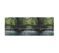 Bridge Over The River Pattern Extra Large Mouse Pad 12x31.5in for Office, Gaming, and Learning - Durable, Comfortable, and Environmentally Friendly